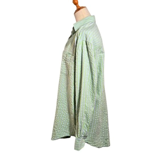 J. Peterman Green and Blue Casual Button Down Shirt - Picture 5 of 7